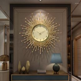 Wall Clocks Gold Luxury Large Clock Modern Design Silent Electronic Decorative Living Room Reloj Pared Decoration For Home