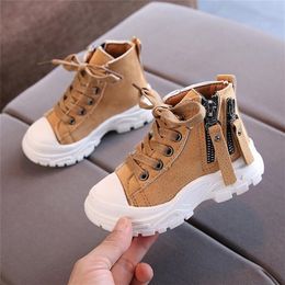 Boots Children Boys British Style Short Girls Single Tooling Military for Spring 220921