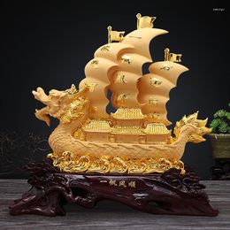 Wall Clocks RESIN PLATING CRAFTS SAILING BOAT DRAGON ORNAMENTS OFFICE DECORATIONS BUSINESS GIFTS