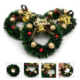 Festive Supplies Miniature Wreath Doll House Christmas Tree Wall Baking Decoration Artificial Pine Garland Party For Indoor Outdoors