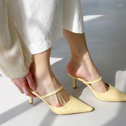 Zapatos de vestir sandalias para mujeres de 4/6 cm de tacón de altura con tamaño de moda hueca puntiaguda 33-42