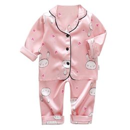 Pyjamas Kinder Set Baby Junge Mädchen Kleidung Casual Langarm Nachtwäsche Kinder Tops Hosen Kleinkind Kleidung s 220922