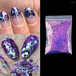 Nail Glitter 50G Art Chameleon Sequins Gel Polish With Flakes Mix Size Hexagon Chunky Bulk Paillette Manicures Nails Decoration