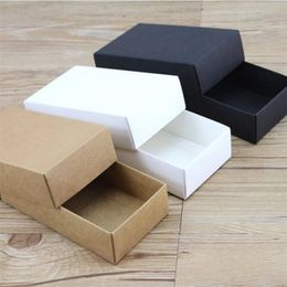 Gift Wrap 10pcslot 10 Sizes Kraft Black White Paper Box Blank Paper Gift Packaging Box Cardboard Box With Lid Gift Large Carton Boxes 220922