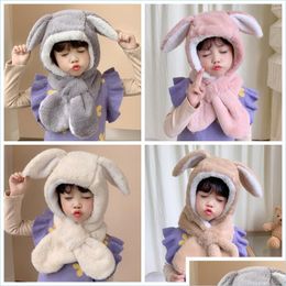 Hats Scarves Sets Baby Hat Scarf Set Rabbit Warm Knitted Winter Kids Boy Girl Beanie Caps Autumn Outdoor 20211230 T2 D Dhseller2010 Dh4Fa