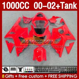 Injection Fairings & Tank For SUZUKI GSXR 1000 CC 1000CC K2 GSXR-1000 2000-02 Bodys 155No.118 GSX R1000 GSXR1000 2001 2002 2002 GSX-R1000 00 01 02 OEM Fairing glossy red