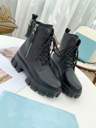 2023 Designers Boots Ankle women Boots and Nylon Boot military inspired combat bouch attached to the size 35-40