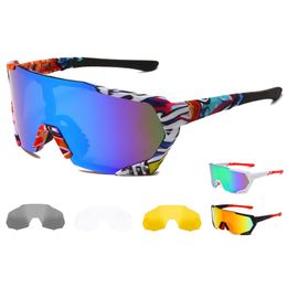 Outdoor Eyewear Polarised Mountain Bike Cycling Glasses Sports Bicycle Goggles UV400 Men Women Sport Sunglasses with 3 Lenses Option 220922