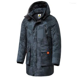 Men's Down Men's & Parkas 8XL Men Winter Long Casual Camouflage Hood Jacket Coat Outdoor Fashion Warm Thick Pockets Trench