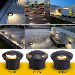 3X2W LED buried IP67 AC85-260V DC12V Outdoor Recessed Deck Light 1/2/4 side view Underground Lamp Sidewalk Lighting