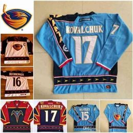 Wskt Custom Vintage 17 Ilya Kovalchuk Atlanta Uf ashers Hockey Jerseys 15 Dany Heatley 39 Tobias Enstrom 16 Marian Hossa Ice Jersey Size S-XXXL