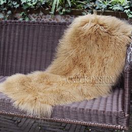 Blankets CX-D-24T Custom Size Soft Mongolian Lamb Fur Chair /Sofa Cover Warm Hairy Carpet Blanket