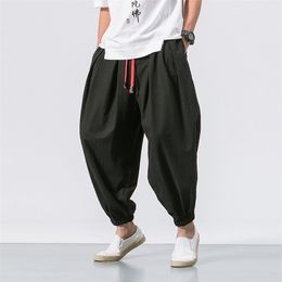 Men's Pants Men's Jogger Sweatpants Harajuku Loose Men Harem Pants Solid Casual Trousers Male Oversized Streetwear Cotton Pants 5XL 220922