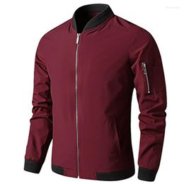 Men's Jackets Mens And Coats Slim Fit Solid Bomber Jacket Male Baseball Brand Casual Coat Top Men's Windbreaker