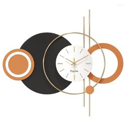 Wall Clocks Fashion Metal Nordic Clock Modern Design Round Giant Digital Living Room Relojes De Pared Decoration For Home