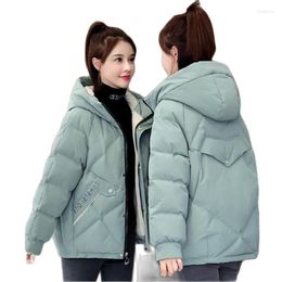 Women's Trench Coats 2022 Women Winter Jacket Loose Parkas Patchwork Thickening Warm Coat Hooded Female Down Cotton-padded Short