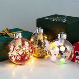 Party Decoration Christmas Led Ball Lights Plastic Xmas Tree Pendant With Light For Indoor Ornament