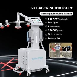 Red Light Therapy 6D Lipolaser Slimming Machine 2 in 1 HIEMT EMS Electromagnetic Muscles Stimulation Fat Removal Building Muscle Body Shaping Beauty Equipment