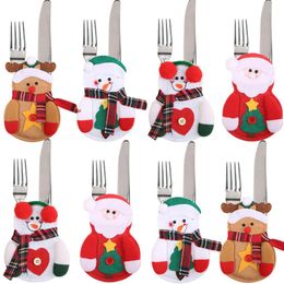 Merry Christmas Knife Fork Cutlery Bag Set Natal Christmas Decorations for Home 2023 New Year Eve Xmas Party Decoration
