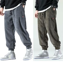 Men's Pants Men Corduroy Pants Jogger Harem Pants Hip Hop Spring Summer Loose Harajuku Trousers Outdoor Sport Sweatpants Big Size Pantalons 220922