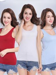 Women's Tanks High Quality 2022Summer Solid Seamless Women Tank Tops Soft Modal Vest Sleeveless T Shirt Female White No-trace