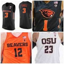 Sj NCAA College Oregon State Beavers Basketball Jersey 1 Stephen Thompson Jr 3 Tres Tinkle 5 Ethan Thompson Custom Stitched