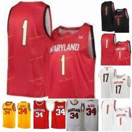 Sj NCAA College Maryland Basketball Jersey 10 Serrel Smith Jr 11 Darryl Morsell 12 Reese Mona 13 Hakim Hart Custom Stitched