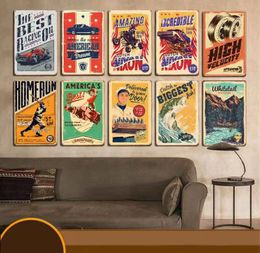 Metal Painting New retro poster tin painting bar industrial style background wall home frameless decorative painting Living Room decor 20X30cm