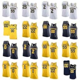 Sj NCAA College Michigan Wolverines Basketball Jersey 24 Baird 3 Zavier Simpson 32 Luke Wilson 44 Jaron Faulds Custom Stitched