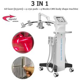 New 3 in 1 635nm Slimming Fat Reduction Red Light Therapy Weight Loss diode Laser EMS Cryo Pads Cavitation body shape skinTighten Reduce Cellulite Body Shaping