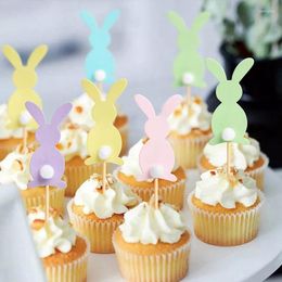 Festive Supplies 5pcs Cute Cartoon Cupcake Toppers Happy Easter Cake Kids Birthday Wedding Party Favors Decorations