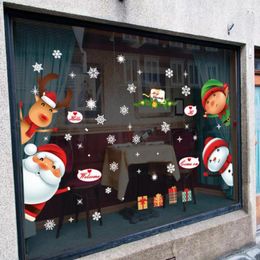 Christmas Decorations Large Snowman Snowflake Santa Wall Decal PVC Window Sticker Decoration