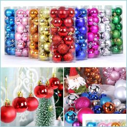 Party Decoration 24Pcs 4Cm-8Cm Christmas Tree Balls Decorations Ball Baubles Xmas Hanging Ornament For Home 2021 Drop Delivery Bdebag Dhzjy