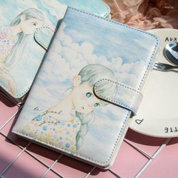 Cute Kawaii Girls Notebook Diary Pink Note Pad School Stationery Colorful Magnetic Buckle Book Notepads