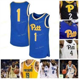 Sj NCAA College Pitt Panthers Basketball Jersey 12 Sj e Mascaro 13 Khameron Davis 14 Curtis Aiken Jr 15 Kene Chukwuka Custom Stitched