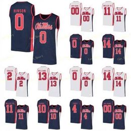 Sj NCAA College Ole Miss Rebels Basketball Jersey 2 Devontae Shuler 23 Sammy Hunter 24 Jarkel Sj iner 3 Khadim Sy Custom Stitched