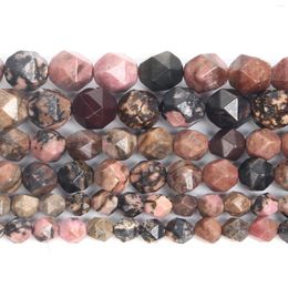 Beads Big Faceted Natural Stone Rhodochrosite Round For Jewellery Making DIY Bracelets Earring Accessories 6/8/10MM
