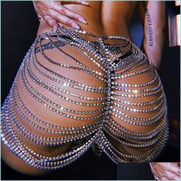 Other Jewellery Sets Sexy Metal Body Chain Rhinestone Summer Skirts Womens Jewellery Sets Glitter See Through Sequins Mini S Dhseller2010 Dhqyh