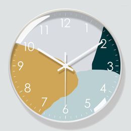 Wall Clocks Contracted Clock Living Room Household Fashionable Silent White Watch When The Wave Decoration Quartz