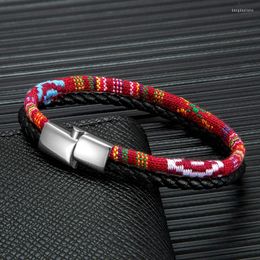 Charm Bracelets MKENDN Boho Surfer Leather Bracelet For Men Women Handmade Summer Beach Festival Jewelry Waterproof Cotton Gifts