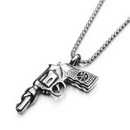 Edelstahl-Halsketten-Anhänger Finger Gun Hip Hop Club einzigartiger Persönlichkeitspistolen-Pistolenschmuck