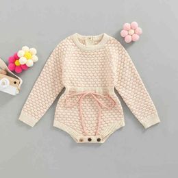 Rompers Baby Clothes Girls Romper Autumn Long Sleeve Girl Knitted Sweater Cotton Warm Jumpsuit J220922