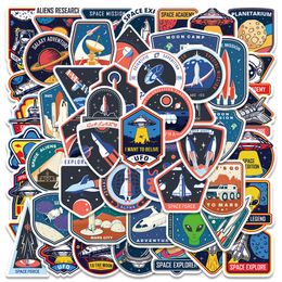 52Pcs cartoon spaceship astronauts sticker Space agency Graffiti Stickers for DIY Luggage Laptop Skateboard Motorcycle Bicycle Stickers