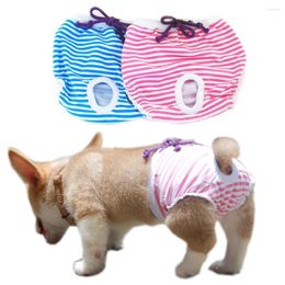 Dog Apparel Pet Cotton Physiological Pant Female Striped Underwear Briefs Diaper Supplies