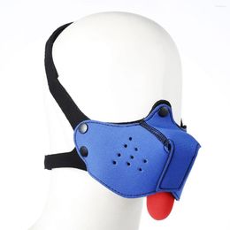 Party Masks Fashion Puppy Cosplay Latex Rubber Padded Dog Adjustable Mask With Detachable Nose For Role Play