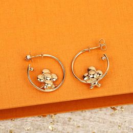2022 Luxury quality Charm drop earring with doll shape in 18k gold plated have box stamp PS3419A