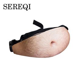 Waist Bags SEREQI 3D woman Belly Pockets Belt PU Novelty Men Beer Travel Phone Anti-theft Organiser Package 220922