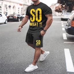 Men's Tracksuits Men's Fashionable T-shirt Set 3D Printing Oversized Short Sleeve Shorts Beach Style Leisure Trend Comfortable