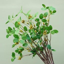 Decorative Flowers 1Pc Sun Resistant Fake Plant Clear Texture Faux Silk Pography Props Artificial Leaves Party Willow Vine Home Wedding