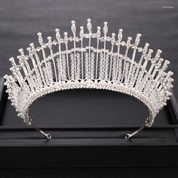 Clips de cabello Vintage Hecho a mano Crystal Pearl Queen Crown Crown Diadem Tiara Tiara Accesorios de joyería